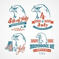 Independence Day typography and an eagle Vector illustration