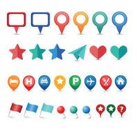 Pointer Pin Icon Set