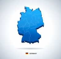 Germany map - three-dimensional vector illustration