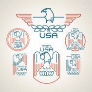 Made in the USA Symbol with American flag and eagle N17