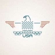 Made in the USA Symbol with American flag and eagle N19