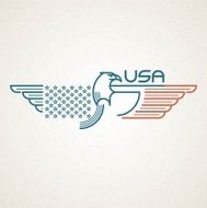 Made in the USA Symbol with American flag and eagle N20