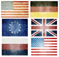 Set Of Grunge Flags