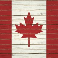 Canadian Flag on Wood
