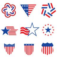 USA star flag design elements vector