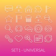 Outline icons thin flat design modern line stroke style N25