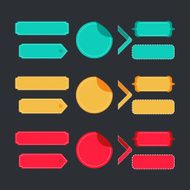 Bright colorful set of stitched labels