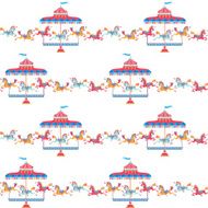 Vintage carousel horse Seamless background pattern