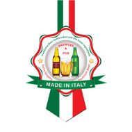 Italian Beer advertising sticker label for print