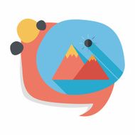 Mountain tourist flat icon with long shadow N46