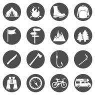 Vector Set of Hiking and Camping icons N17