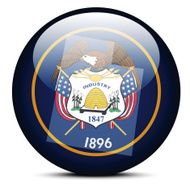 Map on flag button of USA Utah State