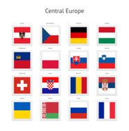 Central Europe Postage Stamp Flags Collection