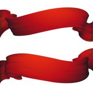 Red ribbon banner vector set N2