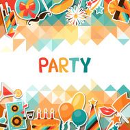 Celebration background with party sticker icons and objects N2