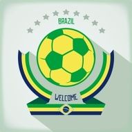 Emblem ribbons with soccer ball