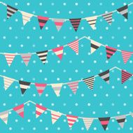 Colorful pattern with bunting and garland N7