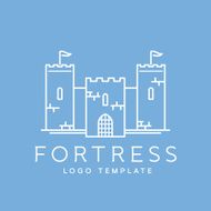 Abstract Fortress Line Style Vector Logo Template