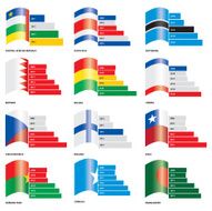 Infographic Vector Editable Flag Bar Graphs - Set 4