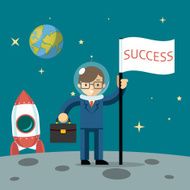 Successful businessman gets the moon