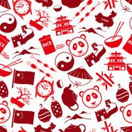 China theme color icons seamless pattern eps10