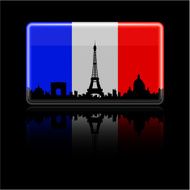 French Flag on Black