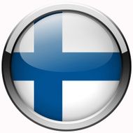finland flag gel metal button