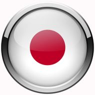 japan flag gel metal button