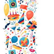 Celebration seamless pattern with party icons and objects N2