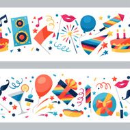 Celebration seamless pattern with party icons and objects N3