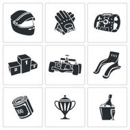 Auto Racing Icons Set