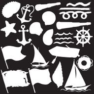 Vector silhouette of the sea elements N2