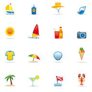 Icon Set Beach and vacations