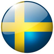 Sweden Round Glass Button
