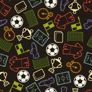 Sports seamless pattern with soccer symbols N4