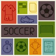 Sports background with soccer football symbols N11