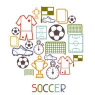 Sports background with soccer football symbols N12
