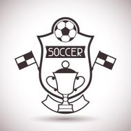 Sports label with soccer symbols N2