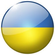Ukraine Round Glass Button