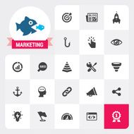 Marketing base vector icons and label