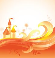 abstract fairy tale background with castle