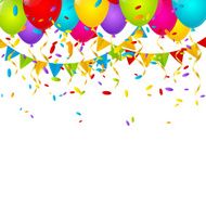 Birthday background with color balloons N3