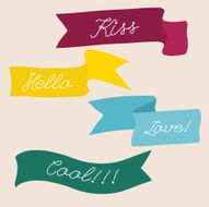 Set of design elements banners ribbons Vector illustration N3