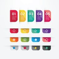Modern design button tag blank rectangle labels set N2