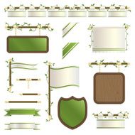 green and white banners