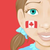 Cute Girl with Canadian Flag N2