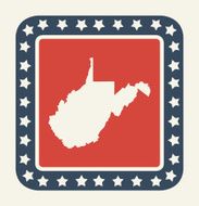 West Virginia American state button