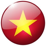 Vietnam Round Glass Button