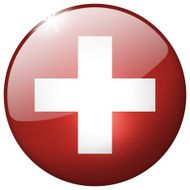 Switzerland Round Glass Button