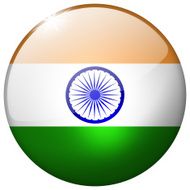 India Round Glass Button